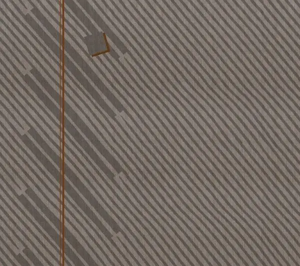 Bir Tarafı Antrasit Beton Diğer Tarafı Bej Keten Dokulu Üzerinde Soyut Dal ve Işık Noktası Detayları Olan Modern Duvar Kağıdı