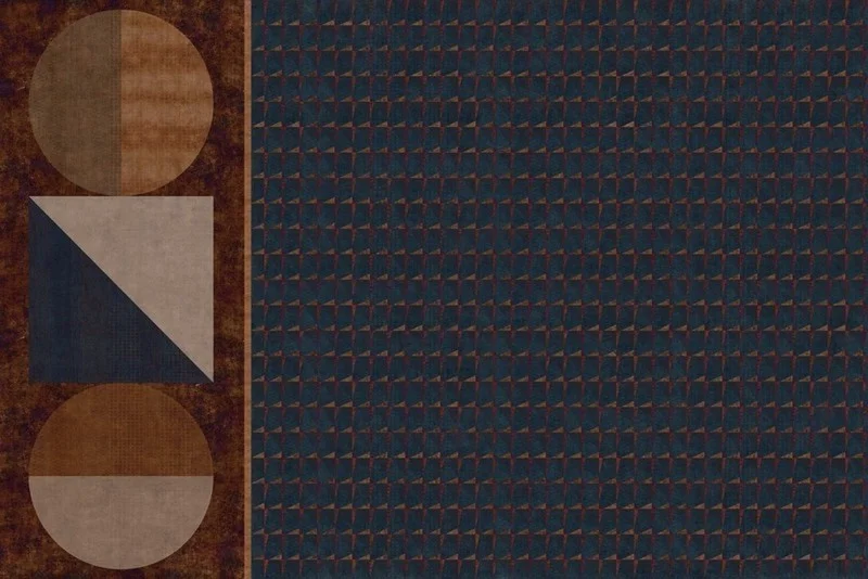 Trendyol lacivert ve bakır geometrik formlu duvar posteri bursa ve Hepsiburada endüstriyel dokulu modern duvar kağıdı modelleri bursa