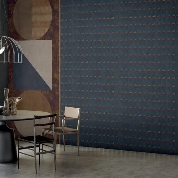 Trendyol lacivert ve bakır geometrik formlu duvar posteri bursa ve Hepsiburada endüstriyel dokulu modern duvar kağıdı modelleri bursa