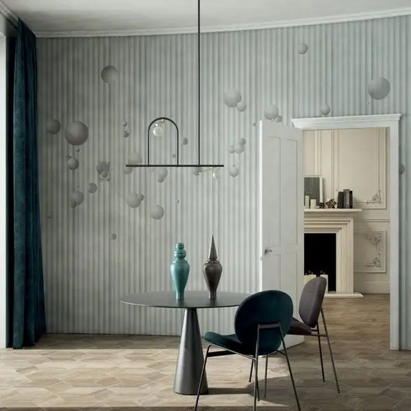 Trendyol gümüş gri 3d küre desenli dikey çizgili duvar posteri bursa ve Hepsiburada modern üç boyutlu toplar duvar kağıdı modelleri bursa