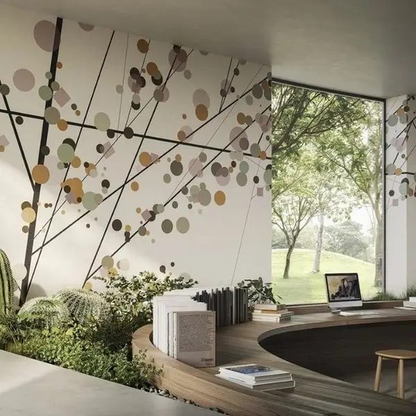 Trendyol soyut ağaç dallı renkli noktalı duvar posteri bursa ve Hepsiburada modern geometrik daireli duvar kağıdı modelleri bursa