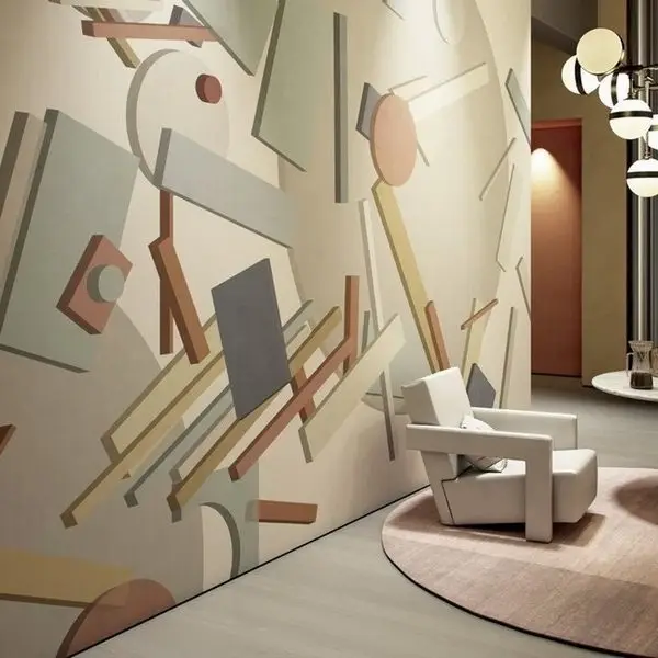 Trendyol 3D derinlikli geometrik formlu duvar posteri bursa ve Hepsiburada modern soyut mimari parçalı duvar kağıdı modelleri bursa
