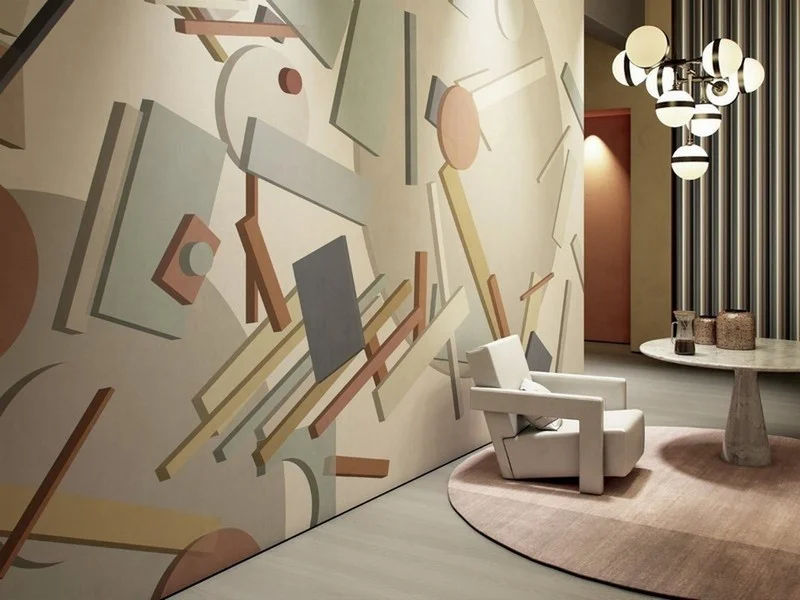 Trendyol 3D derinlikli geometrik formlu duvar posteri bursa ve Hepsiburada modern soyut mimari parçalı duvar kağıdı modelleri bursa