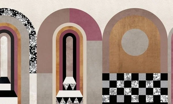 Geometrik modern temalı duvar kağıdı-geomt-288