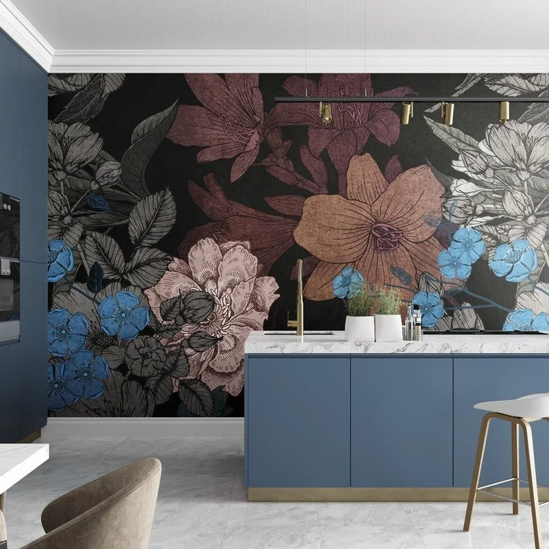 Çiçek Desenli Duvar Kağıdı-ckd-154