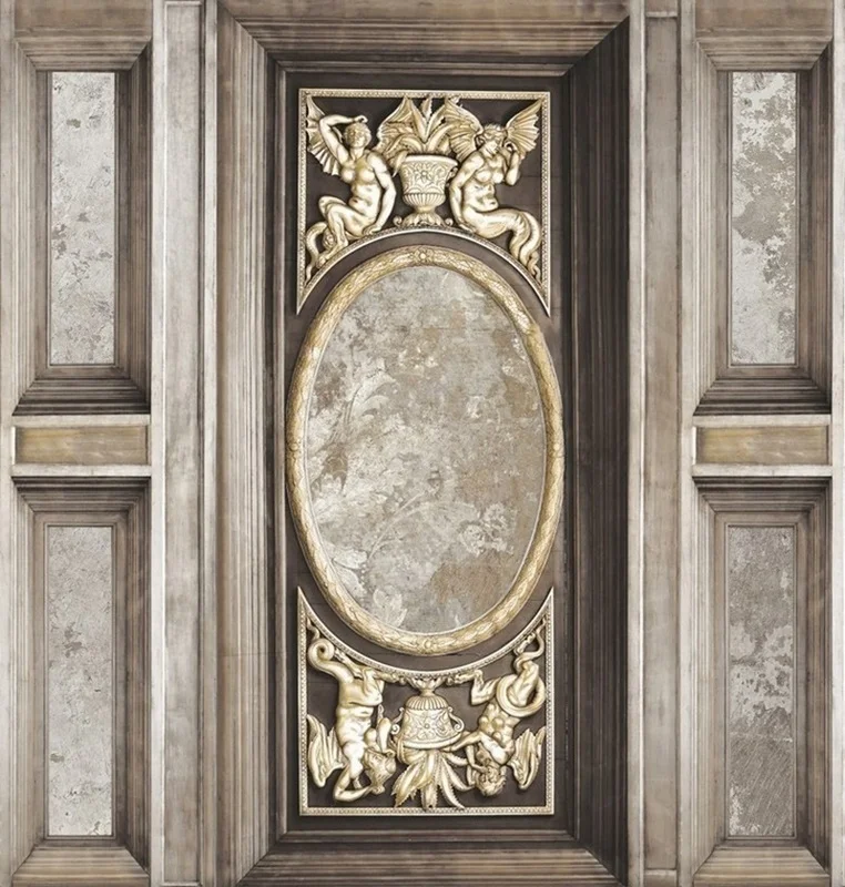 asalet madalyonu heykel kabartmali ve mimari panelli 3d duvar kagidi