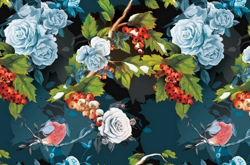 Çiçek Desenli Duvar Kağıdı-ckd-173 - Görsel 2