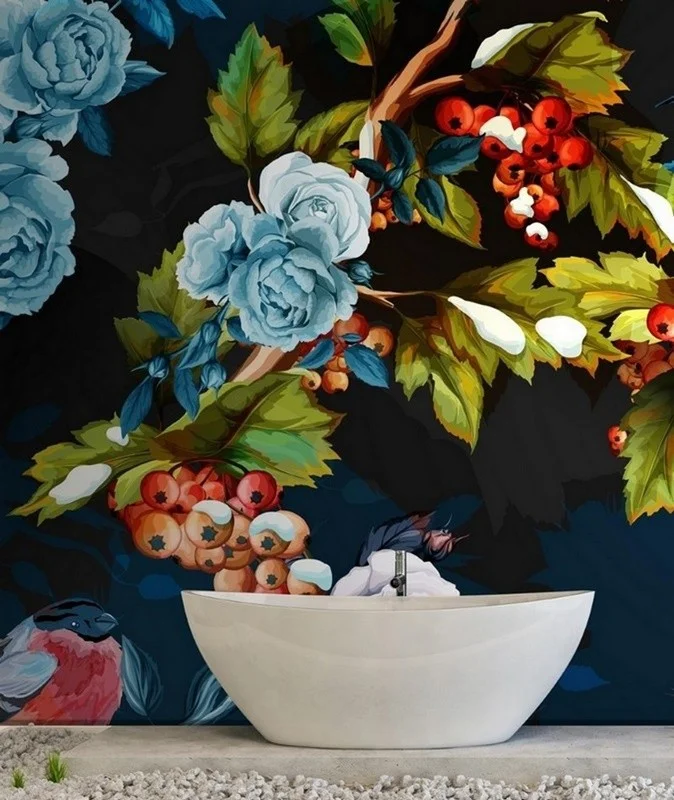 Çiçek Desenli Duvar Kağıdı-ckd-173