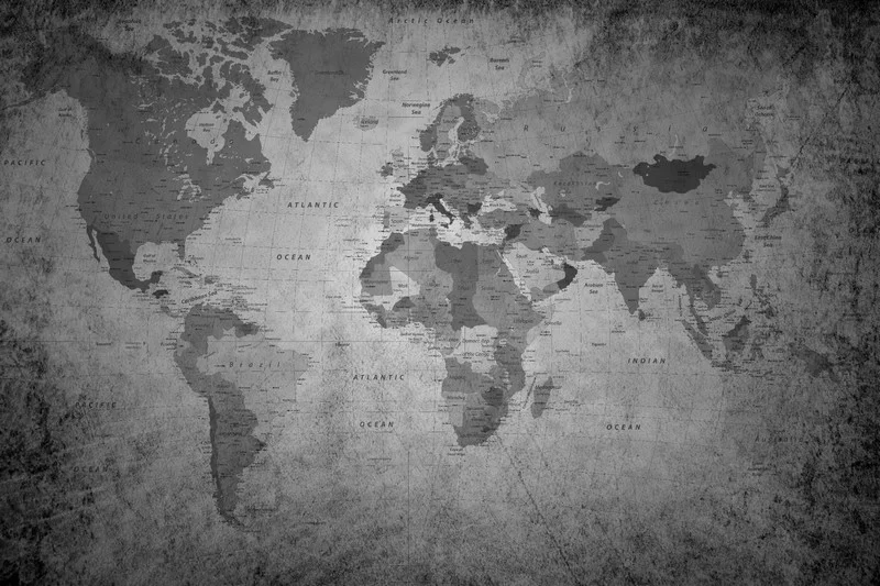gumus sancak atlasi gri eskitme zeminli 3d dunya haritasi duvar kagidi
