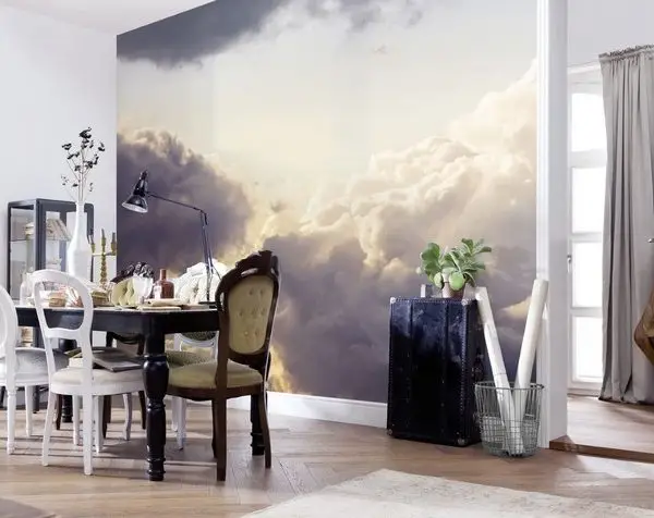 bulut denizi sinematik gokyuzu ve altin isik suzmeli 3d duvar kagidi