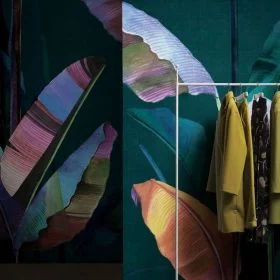 Tropikal Renkli Muz Yaprağı Desenli Duvar Kağıdı Yılmaz Home Collection