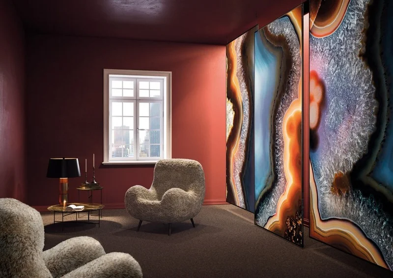 Modern agat taşı ve mermer desenli lüks 3d dijital baskı duvar kağıdı