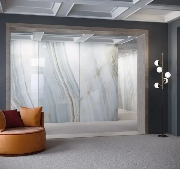 beyaz kristal kuvars dokulu bal rengi damarli 3d duvar kagidi