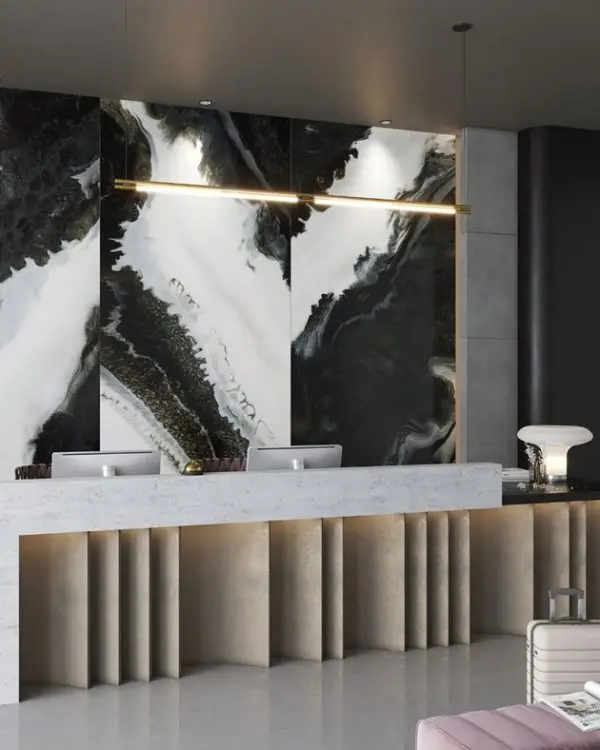 siyah kristal kuvarsit kontrast luks 3d duvar kagidi