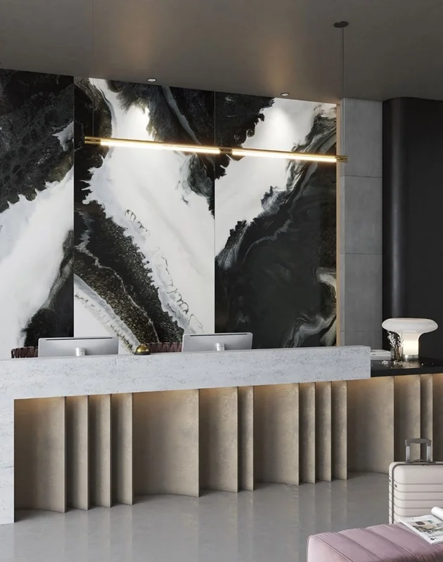 siyah kristal kuvarsit kontrast luks 3d duvar kagidi