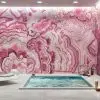 pembe akik kristal dokulu luks 3d duvar kagidi