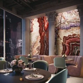 ametist ve kizil kristal dokulu luks 3d duvar kagidi