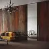 kiremit ve siyah damarli dogal tas dokulu luks 3d duvar kagidi