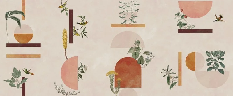 Geometrik modern temalı duvar kağıdı-geomt-265