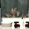 Koyu Orman Temalı Bej ve Mürdüm Yaprak Desenli Duvar Kağıdı Yılmaz Home Collection