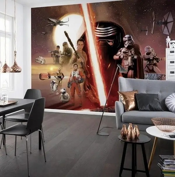 destan star wars galaktik savas 3d cocuk odasi duvar kagidi