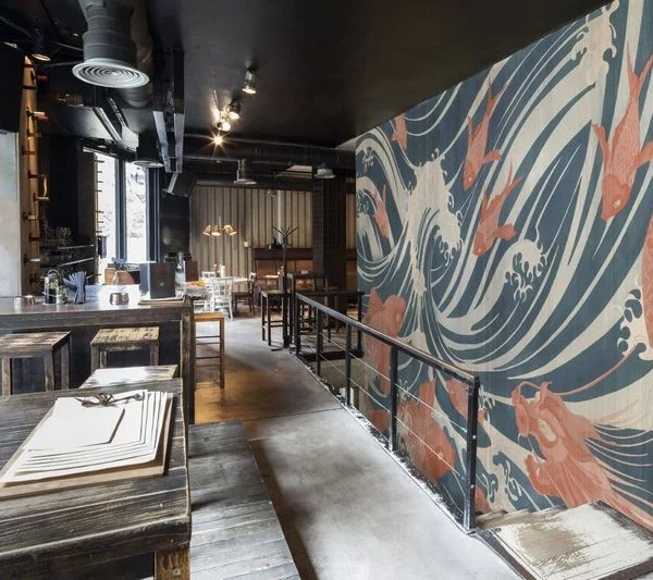 firtina dansi koi baliklari ve ejderha temali 3d duvar kagidi