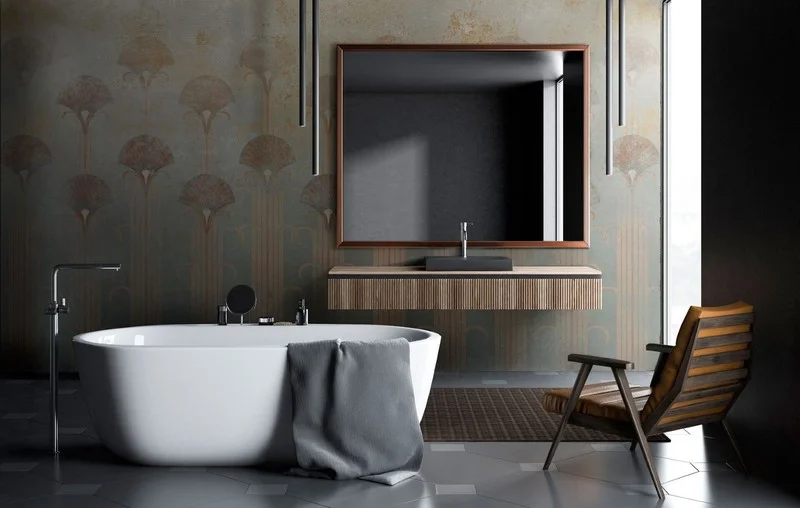 Trendyol antik mısır papirüs desenli duvar posteri bursa ve Hepsiburada art deco dikey çizgili bitki motifli duvar kağıdı modelleri bursa