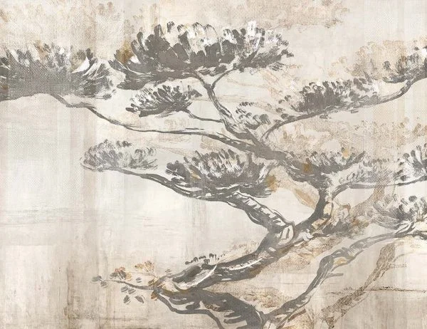 zen fircasi bonsai agaci ve sanatsal doku 3d duvar kagidi