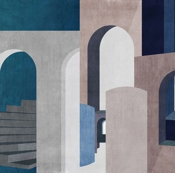 Geometrik modern temalı duvar kağıdı-geomt-269