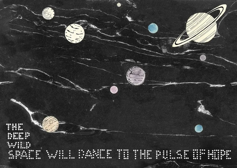 umudun nabzi tipografik uzay ve gezegen temali 3d duvar kagidi