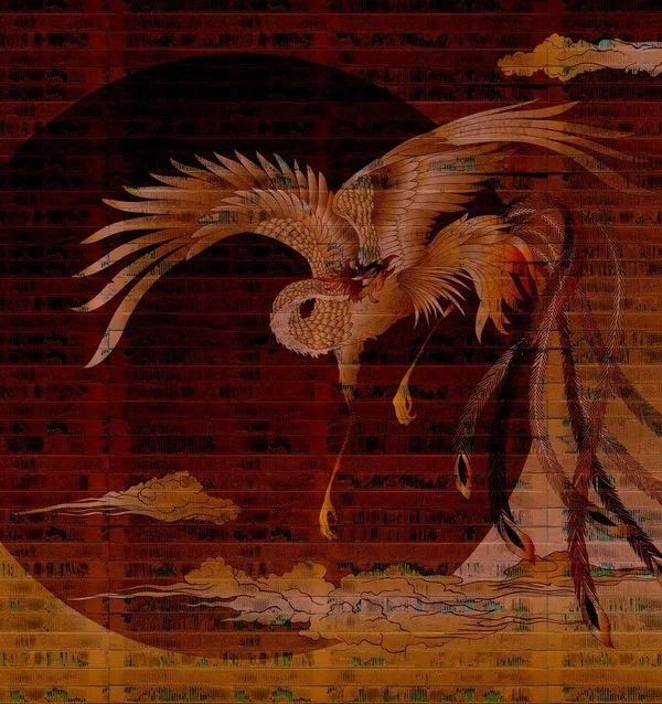 efsanevi yukselis kiremit tonlu anka kusu temali 3d duvar kagidi