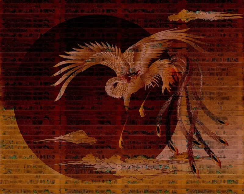 efsanevi yukselis kiremit tonlu anka kusu temali 3d duvar kagidi