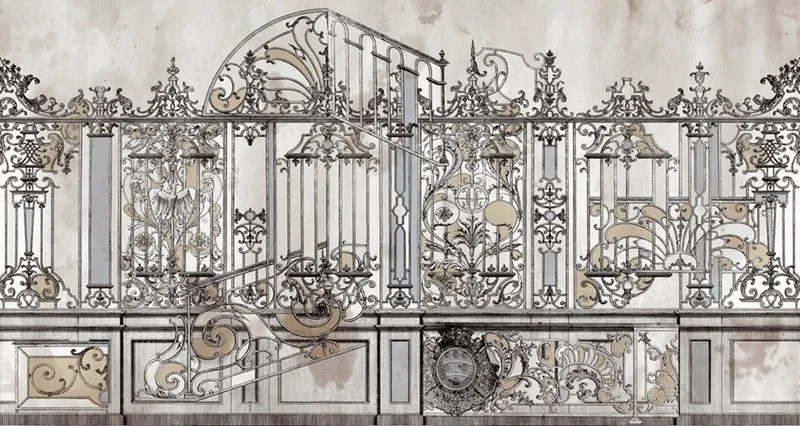 Çerçeve antik sütun duvar kağıdı-crvt-110