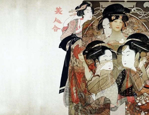 dogu esintisi geleneksel geysa figurlu sanatsal 3d duvar kagidi