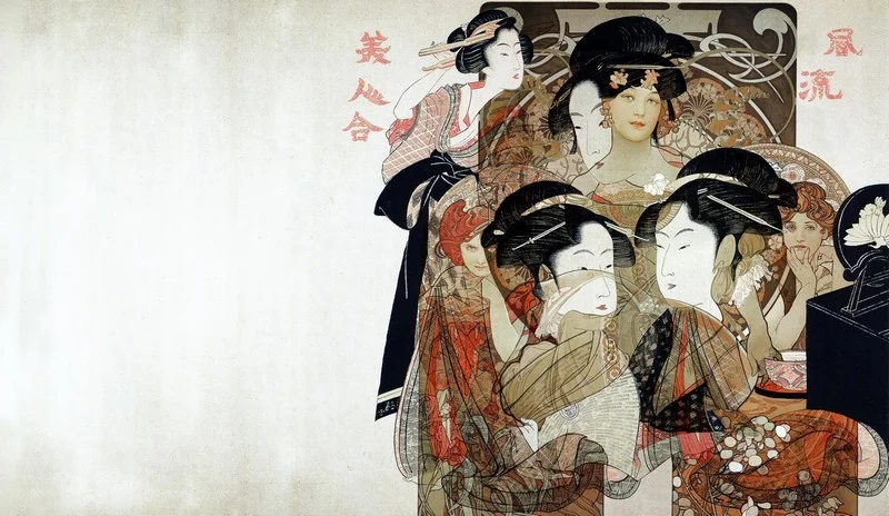 dogu esintisi geleneksel geysa figurlu sanatsal 3d duvar kagidi