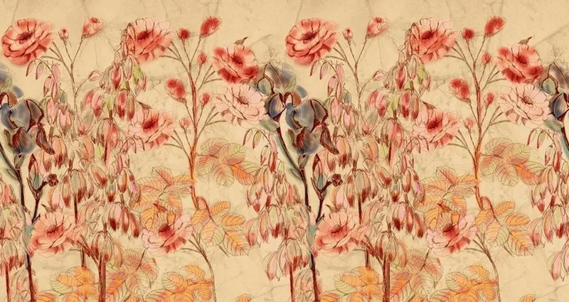 Çiçek Desenli Duvar Kağıdı-ckd-301 - Görsel 2