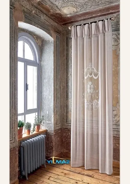 Keten Pano Tül Perde Modelleri - Ütü İstemeyen Doğal Keten Dokulu (KTP-60537)