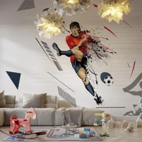 Trendyol kırmızı futbolcu duvar kağıdı modelleri ve Hepsiburada boya sıçramalı sporcu posteri bursa