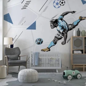 Trendyol şampiyon futbolcu duvar kağıdı ve Hepsiburada modern sporcu odası dekoru bursa